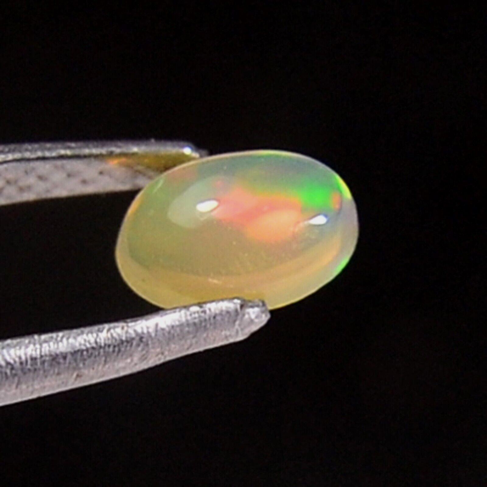 100%Natural Ethiopian Fire Opal Oval Cabochon Play Of Color gemstone 0.30Ct