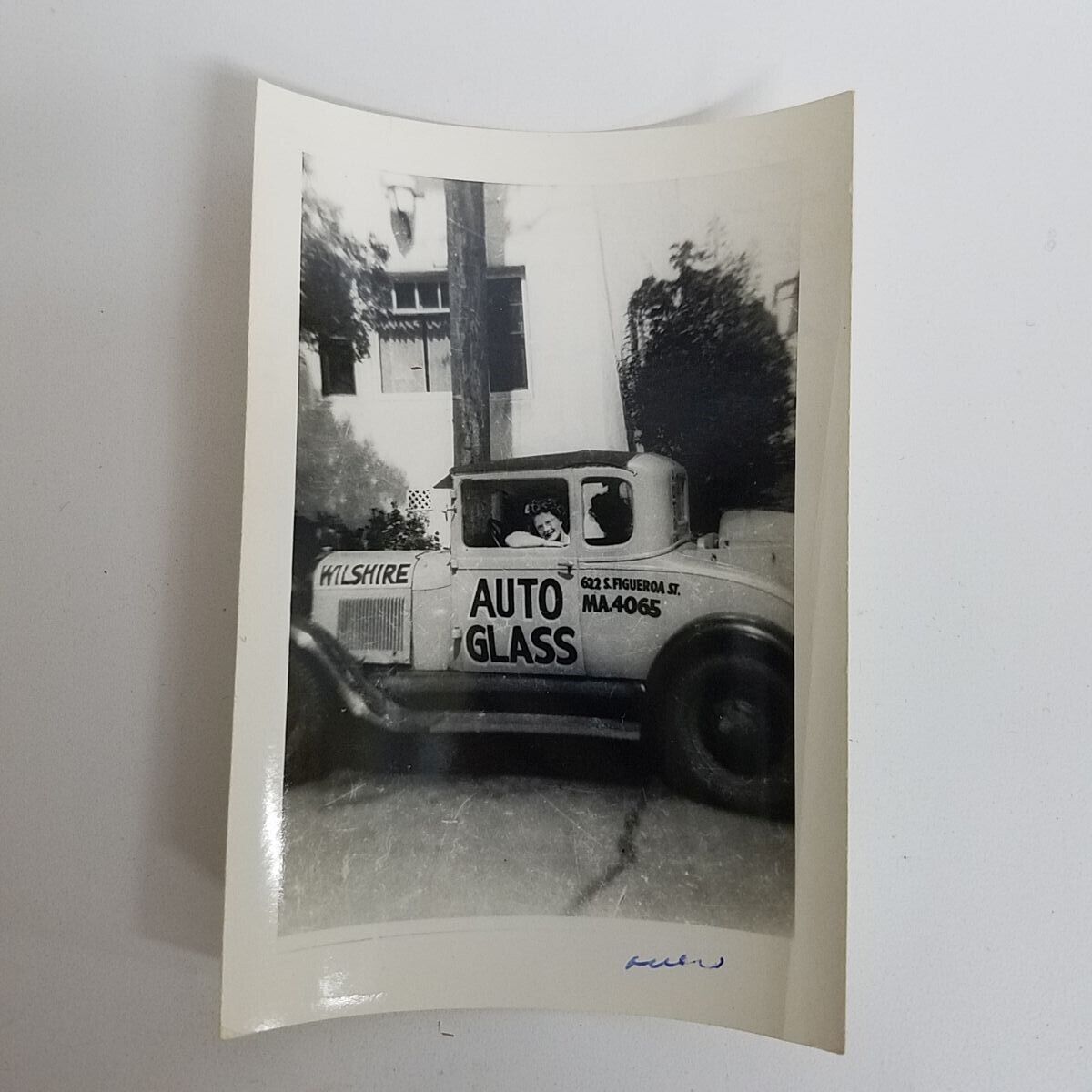 Vtg Los Angeles Photo Auto Glass Shop Ford Model A 1940s Figueroa St Wilshire