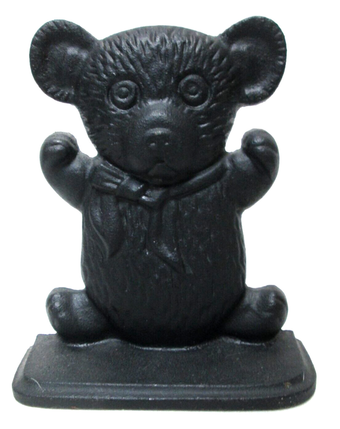 Cast Vintage Iron Teddy Bear Bookend Doorstop black 6.5 inches tall 2.7 pounds