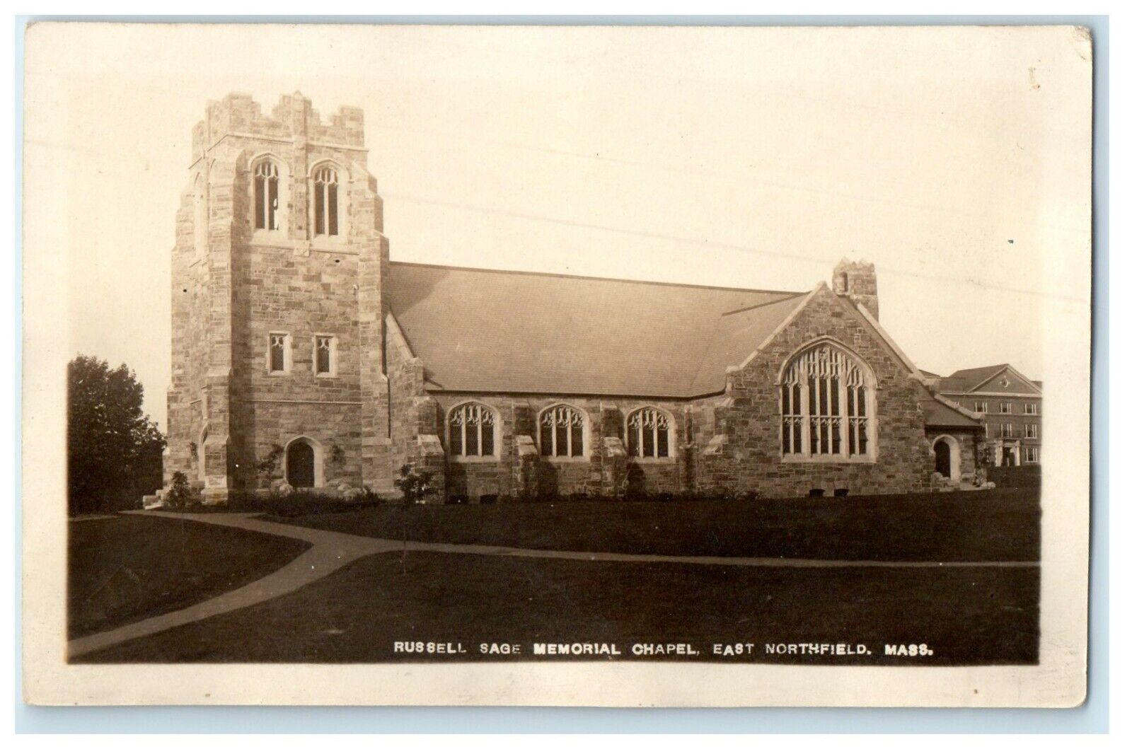 c1910\'s Russell Sage Memorial Chapel East Northfield MA RPPC Photo Postcard