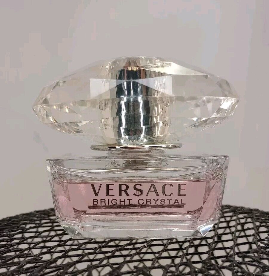 Versace Bright Crystal Italy Eau De Toilette Perfume Spray 1.7 Oz 50 mL 85% Full