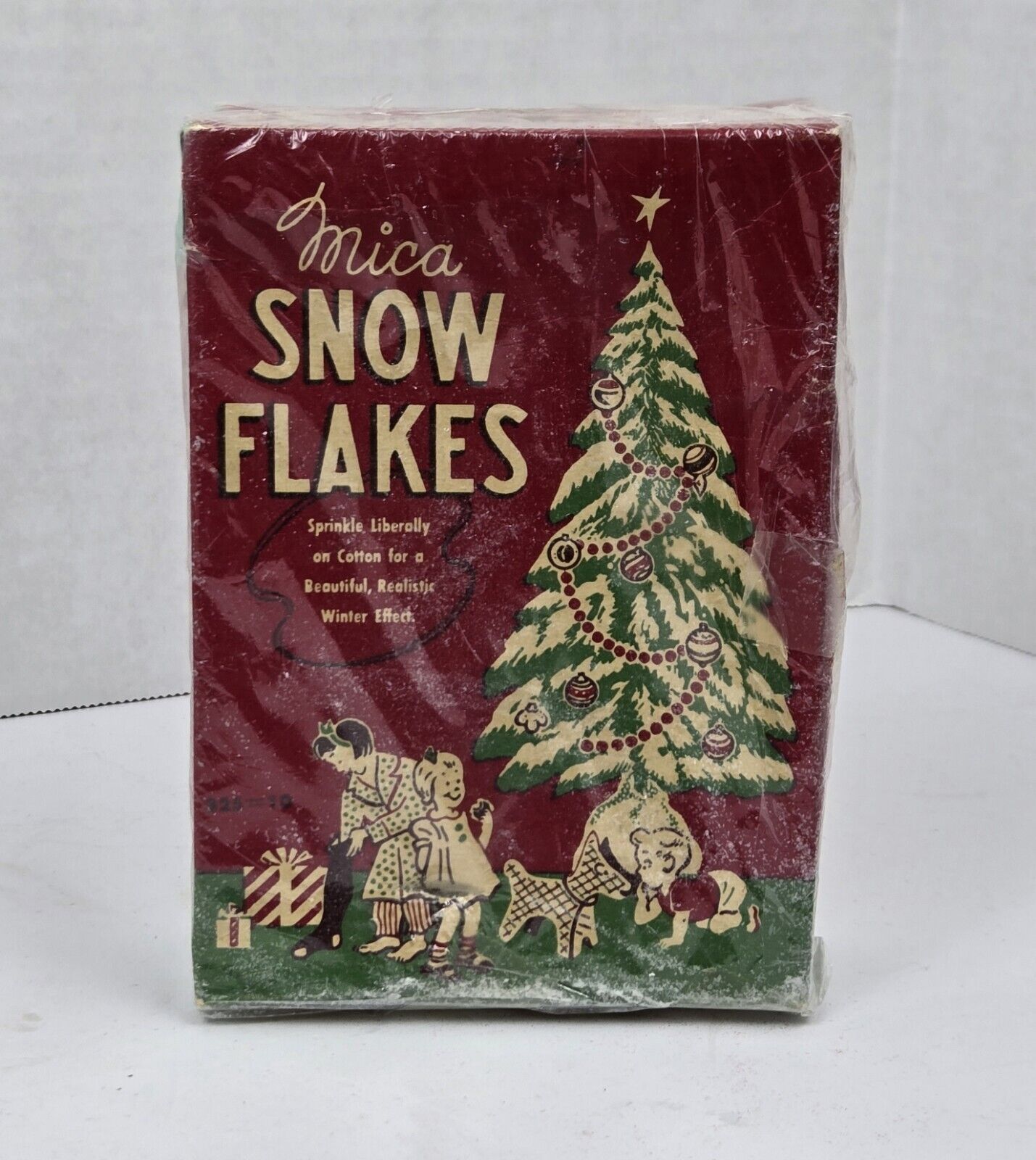 Vintage Box Christmas Snow Mica Flakes Opened 