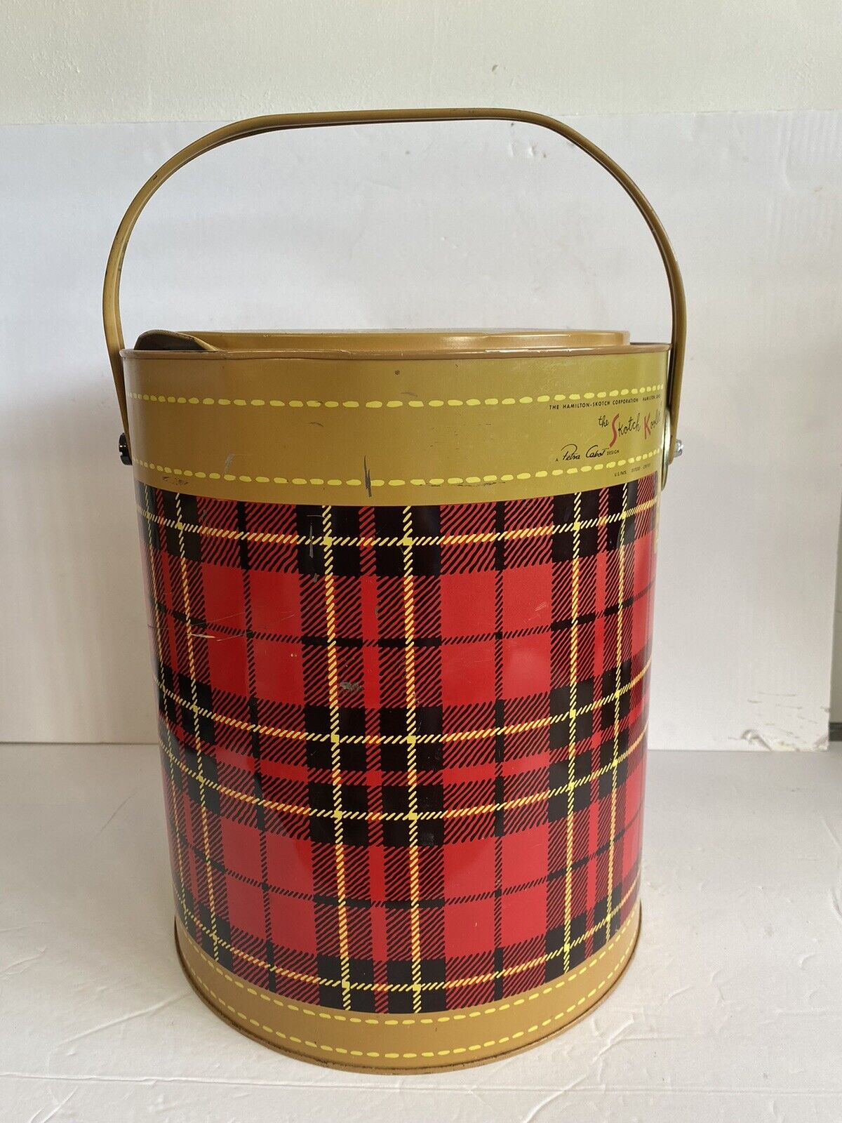 Vintage The Skotch Kooler 4 Gallon Deluxe By Hamilton Scotch Corp Red Plaid