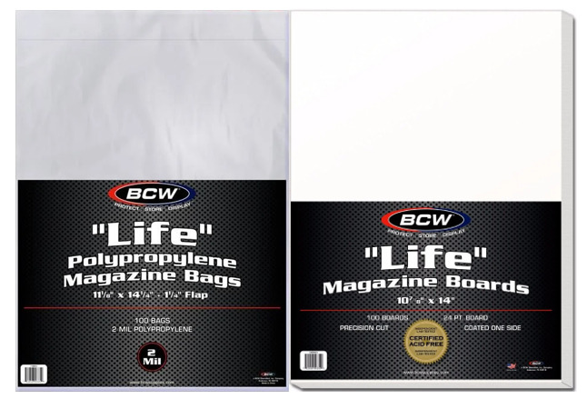 (10 Piece) BCW Life Magazine Bags and Boards Acid Free Archival Quality