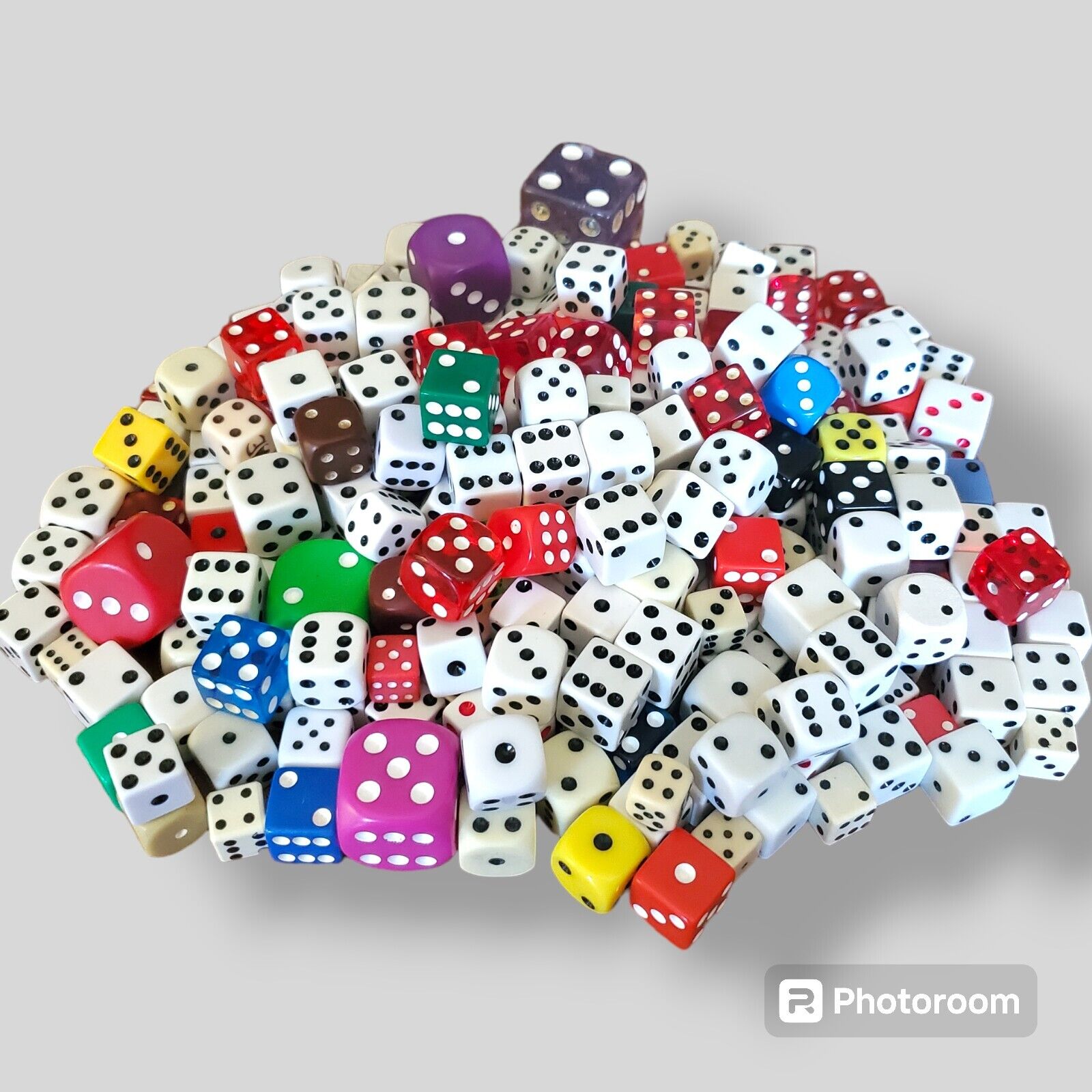 Large Lot of 270 Dice - Various Colors and Sizes - 3 Pounds
