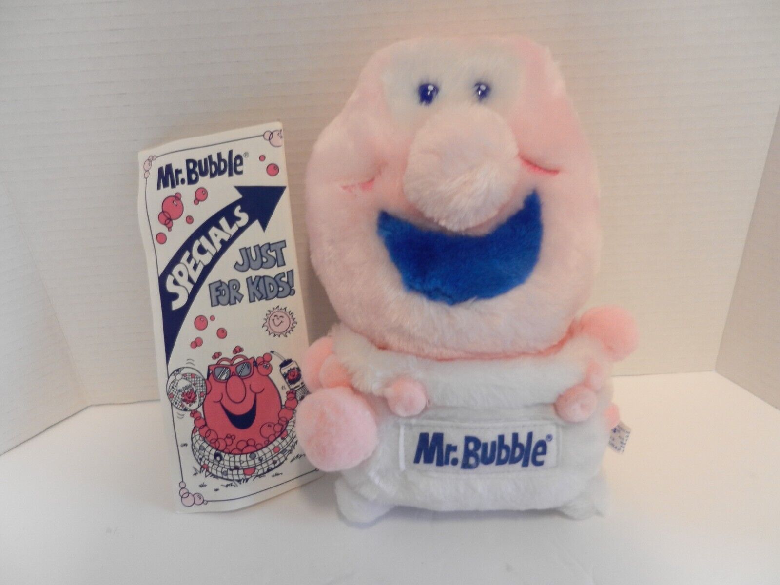 VINTAGE MR. BUBBLE PLUSH STUFFED DOLL RUSS BERRIE 1980'S WITH RARE CATALOG