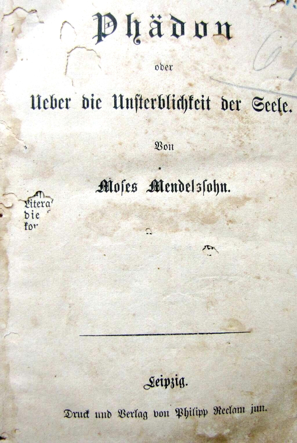 4 Antique philosophy books in one vol. M. Mendelssohn, I. Kant & others  German
