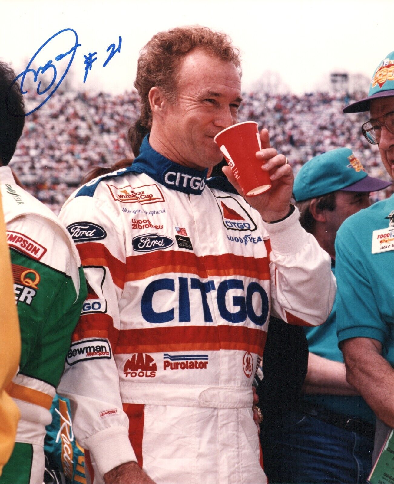 Morgan Shepherd in person signed nascar racing 8x10 photo in EX+ condition