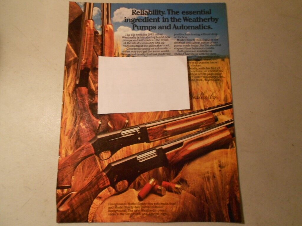 Weatherby Shotguns Model 82 92 Vintage 1976