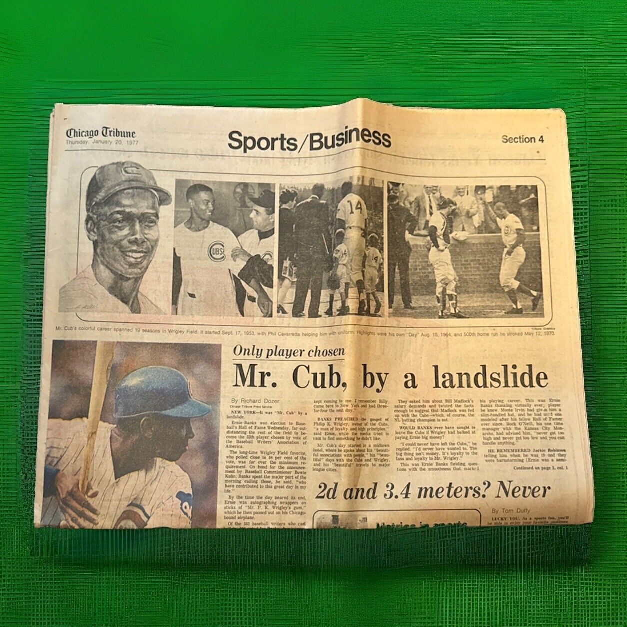 Mr. Cub Ernie Banks HOF Chgo Trib Sports Section  January 20, 1977