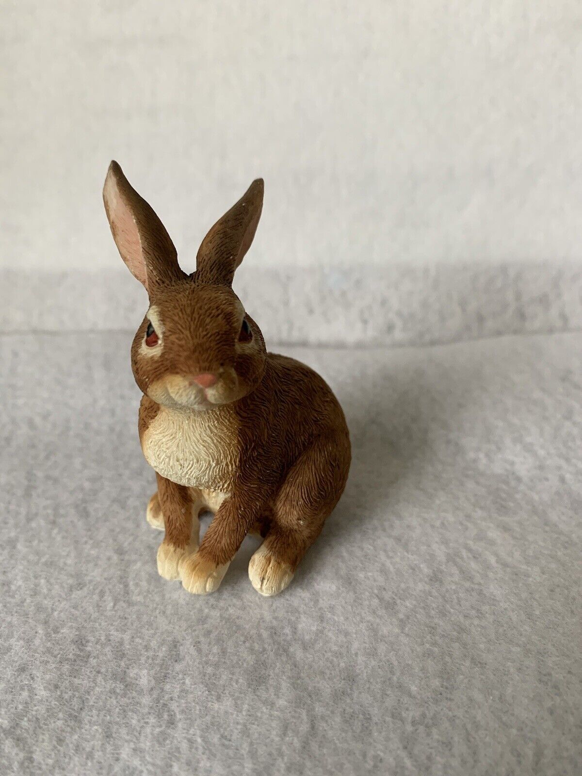 Vintage Miniature Resin Brown Bunny Rabbit Figurine 3.25 In Tall