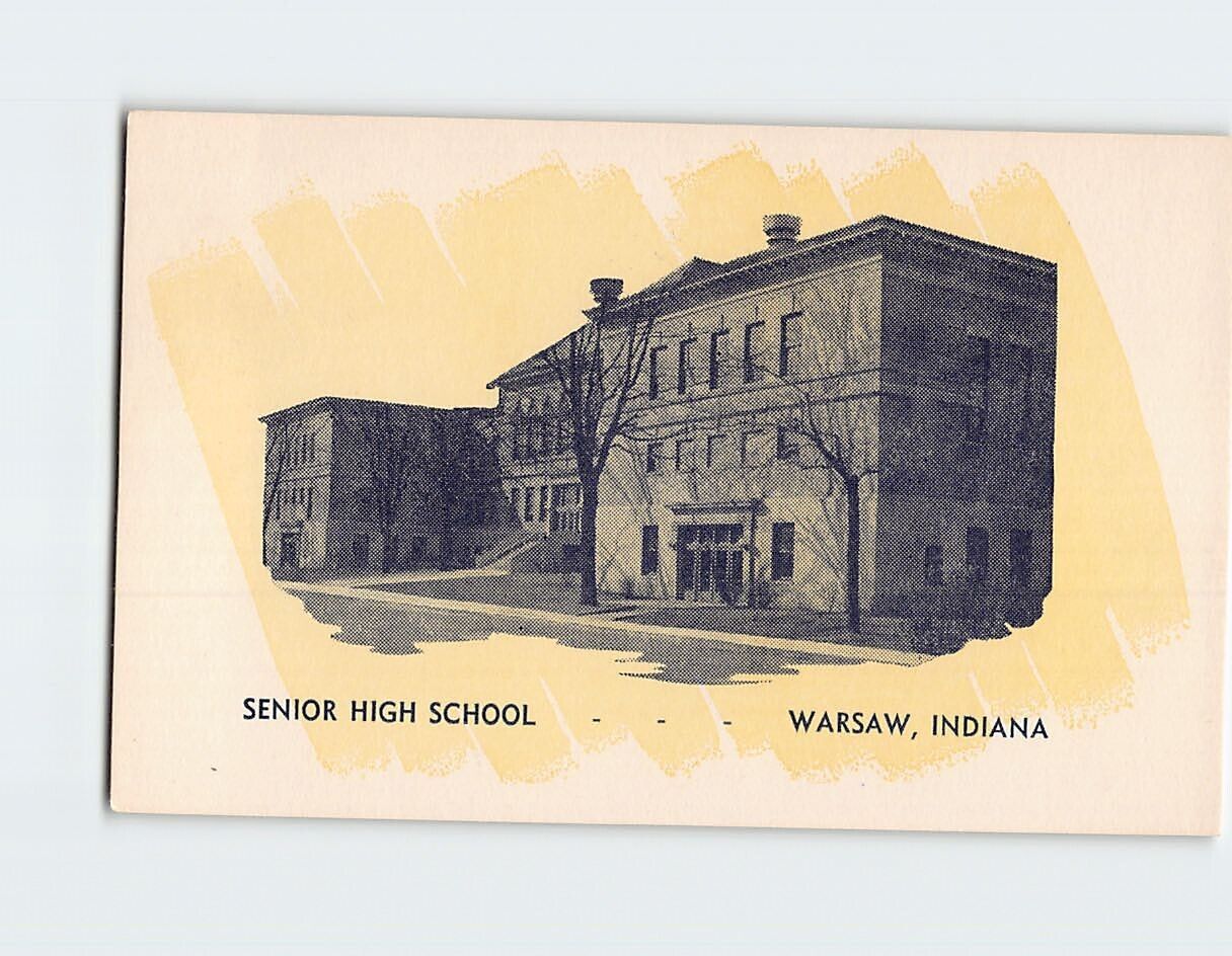 Postcard Senior High School Warsaw Indiana USA