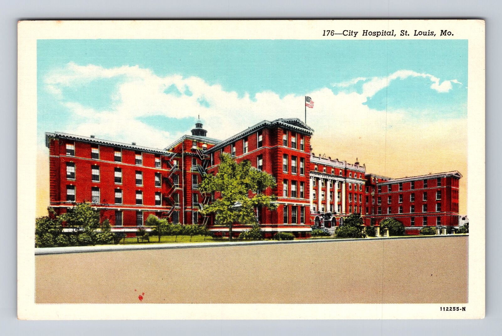 St. Louis MO-Missouri, City Hospital Building, Antique Vintage Souvenir Postcard