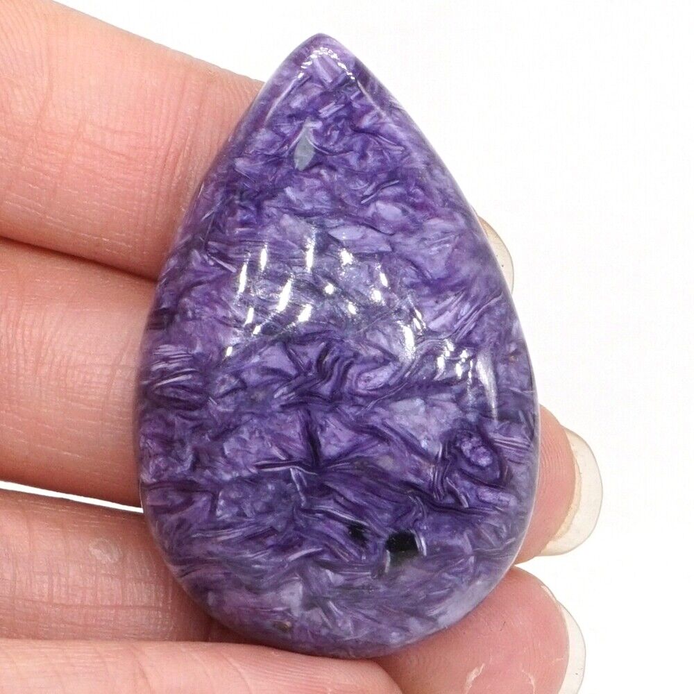 48mm AAA Natural Gemstone Purple Charoite Crystal Teardrop-Shaped Jewelry Making