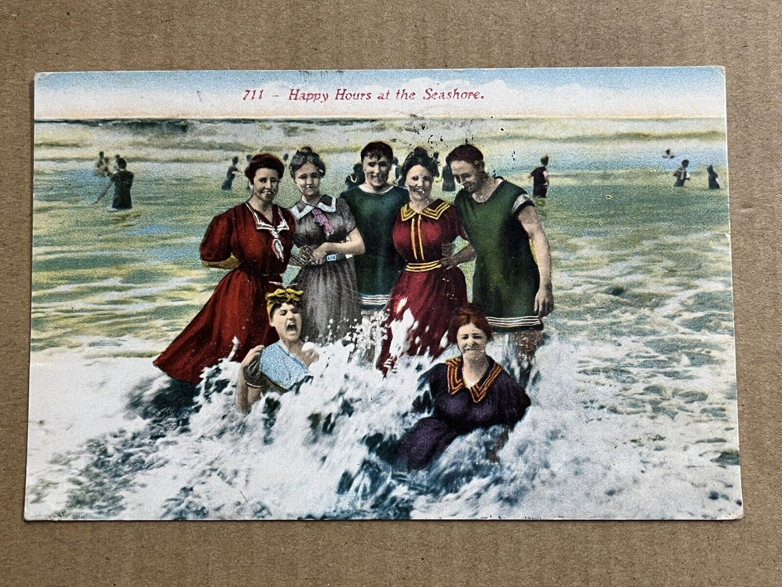 Postcard Victorian Swimsuit Fashion Bathing Suit  Seashore Posted Santa Cruz￼ CA