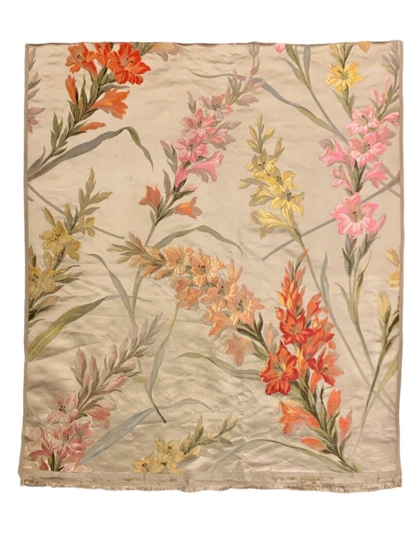 Beautiful rare 19th Century French silk/satin jacquard floral woven 1697