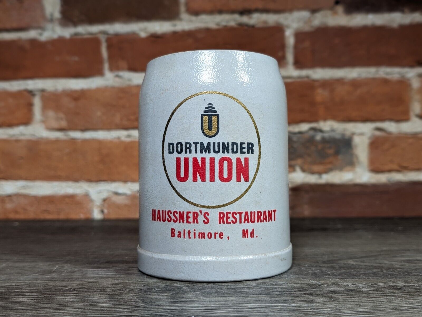 Dortmunder Union Haussner's Baltimore 1/2-0.5 Stoneware Pottery Mug Beer Stein