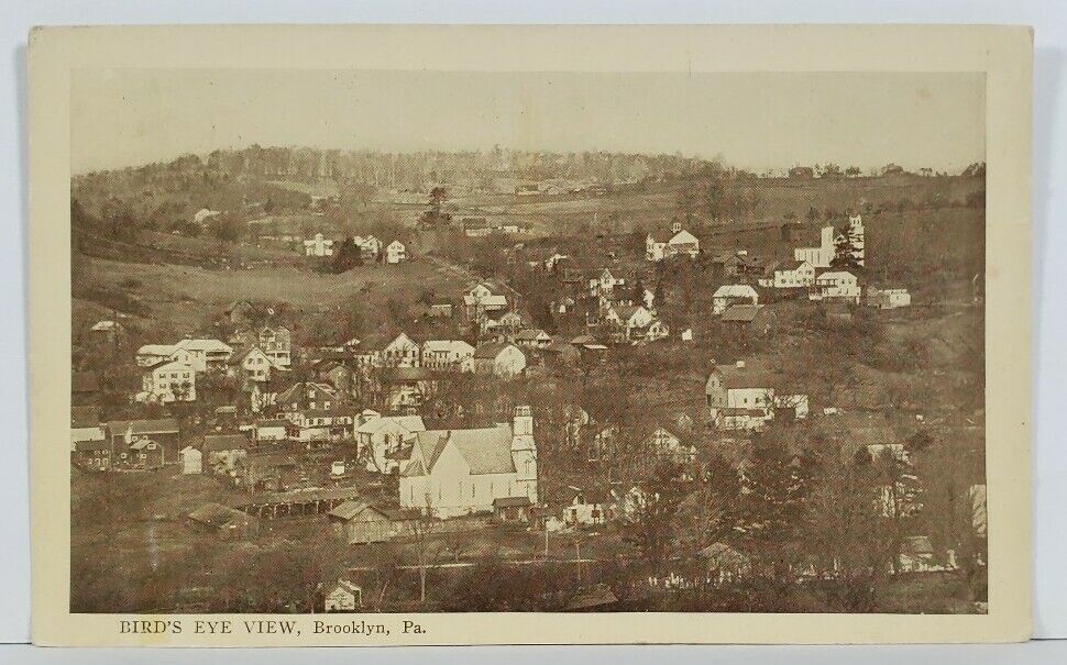 Brooklyn Pa Bird's Eye View c1916 Pennsylvania Postcard N6