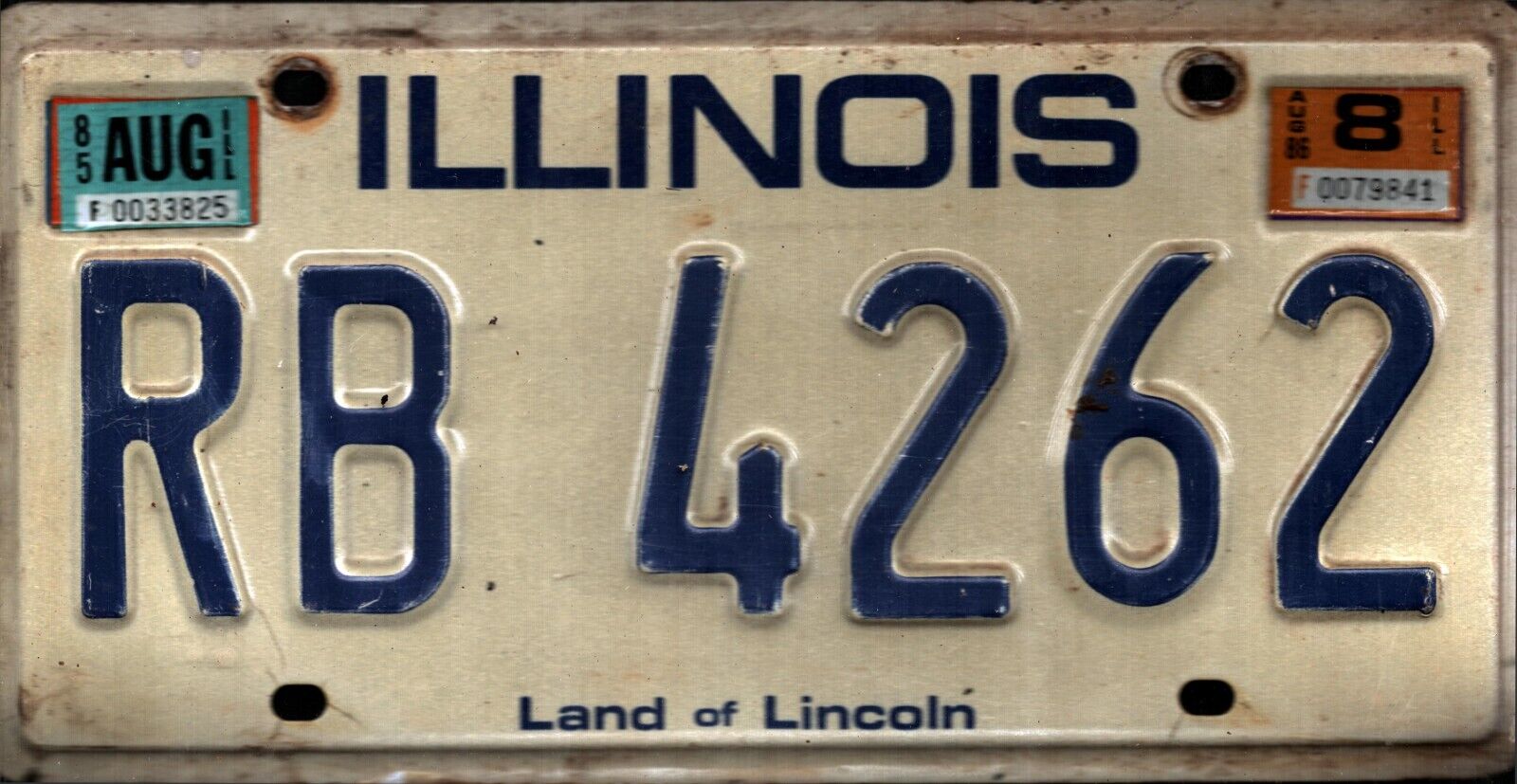 Vintage 1985-86 Illinois License Plate - Crafting Birthday MANCAVE Nostalgic