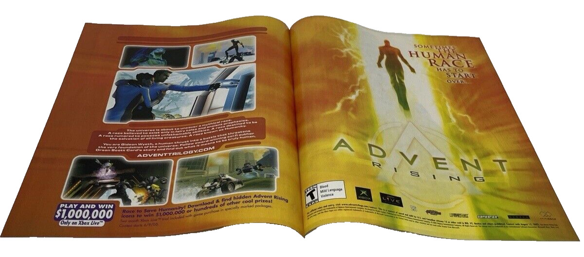 2005 Video Game 2 PG PRINT AD ART - Advent Rising XBOX Contest Save Humanity