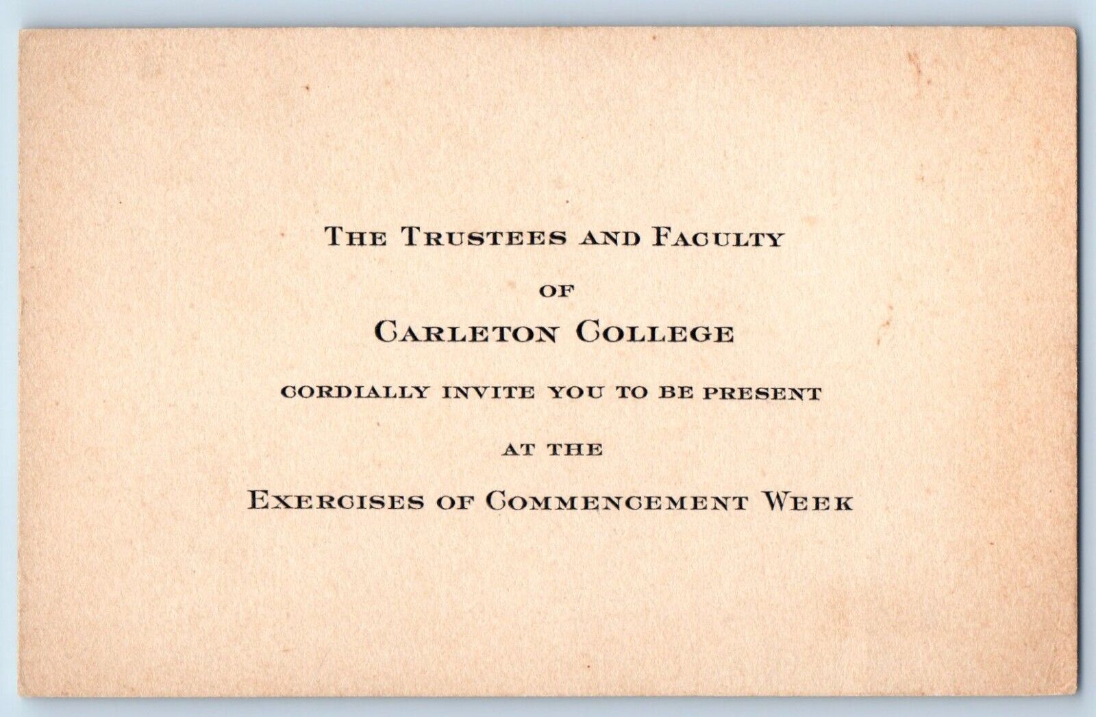 Carleton Minnesota Postcard Trustees Faculty College Exercises Commengement 1940
