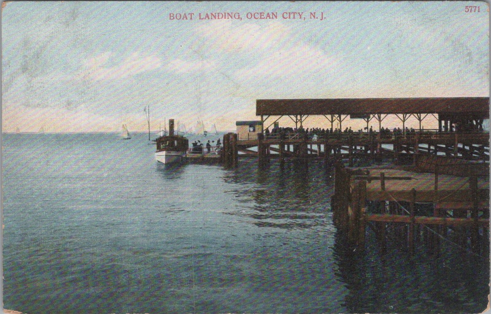 Postcard Boat Landing Ocean City NJ 