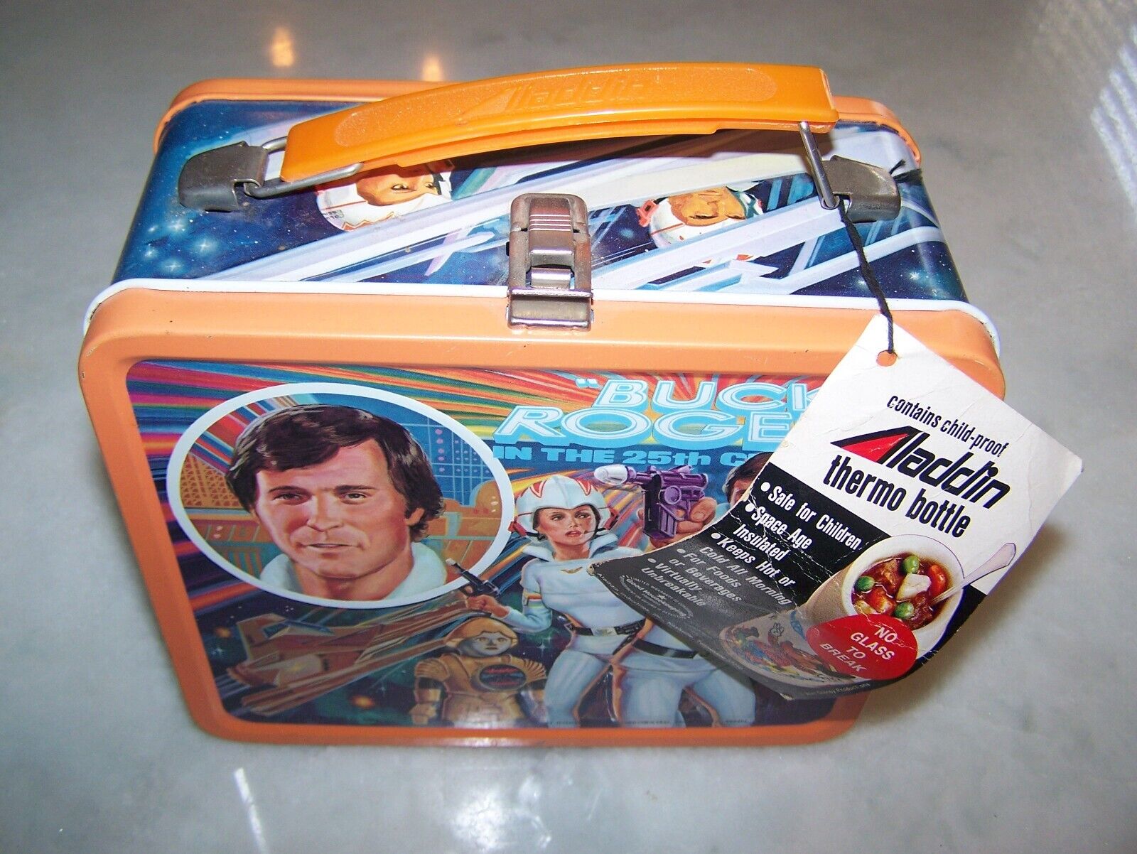 1979 Buck Rogers Metal Lunchbox Vtg Aladdin Thermos Set With Tags