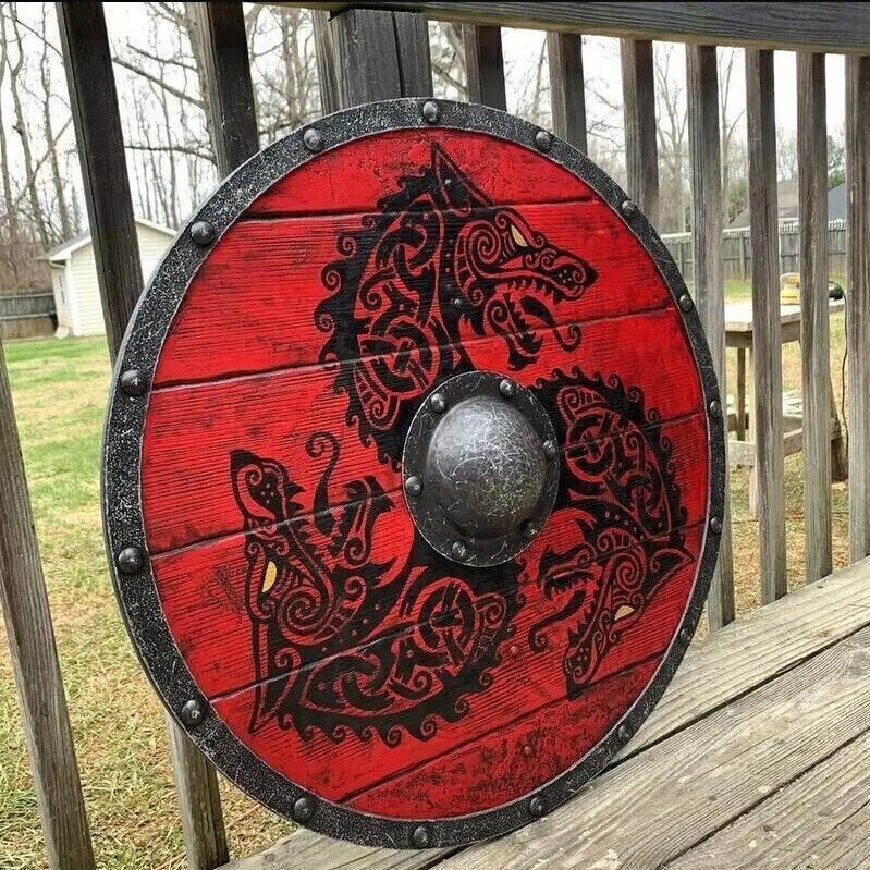 Eivor Valhalla Raven Viking Battle Shields Dragon Pattern Props Medieval Decor