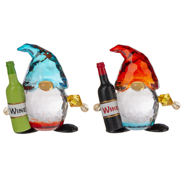 Ganz Acrylic Wine Sipping Gnomes Select 1 White Wine, 2 Red wine, 3 Both