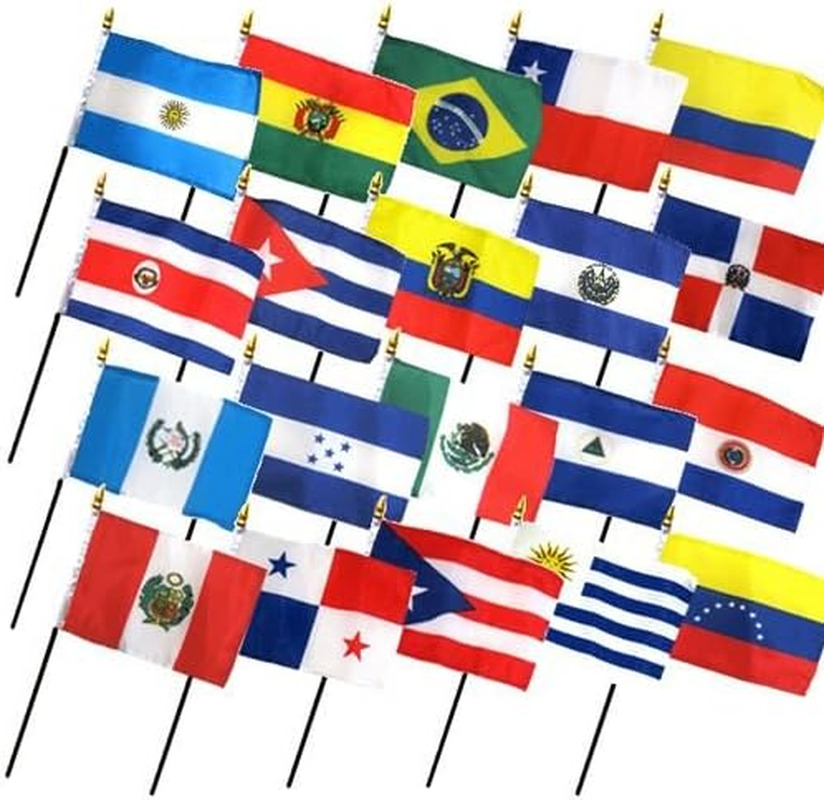 Set of 20 Latin American Flags (4X6 Inch)