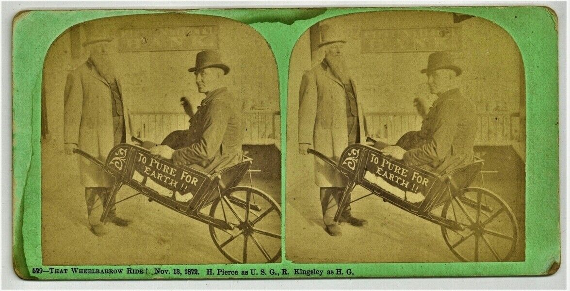 Ulysses S Grant 1872 Campaign Stereoview Civil War President Horace Greely Gen