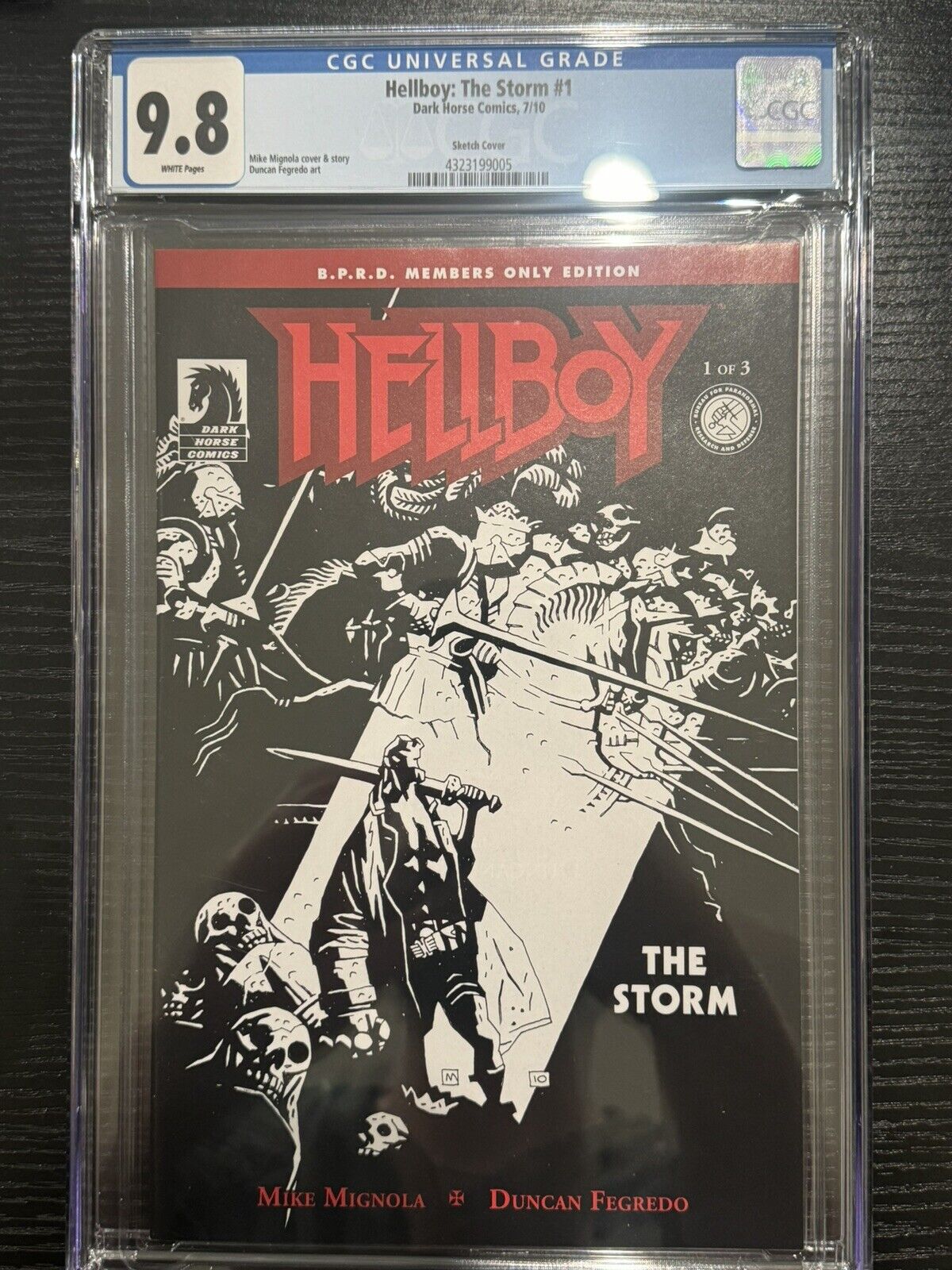 Hellboy: The Storm #1, B.P.R.D. Members Only Sketch Edition, CGC 9.8 NM/MT