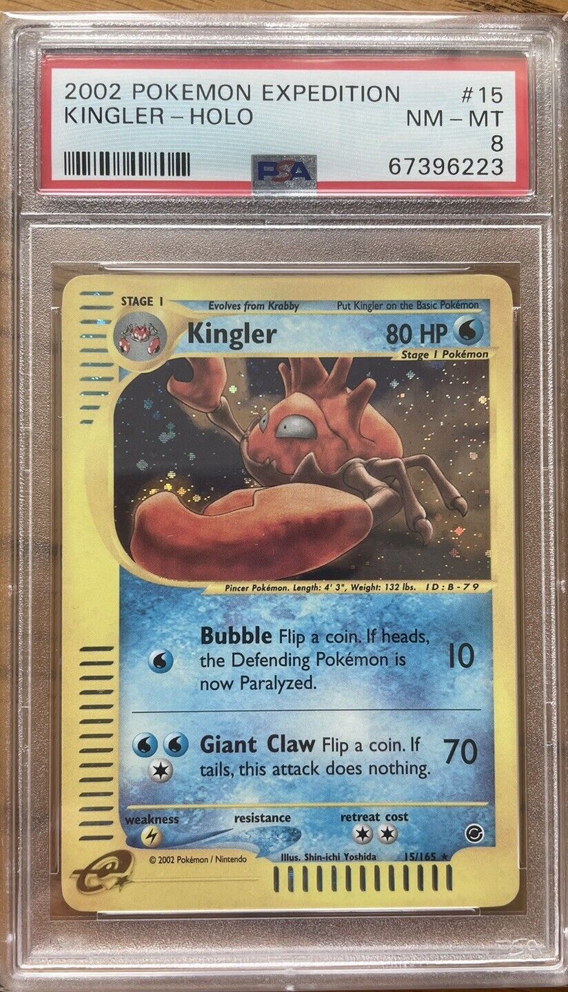 Kingler PSA 8 Expedition 15/165 Holo Rare Pokemon Card