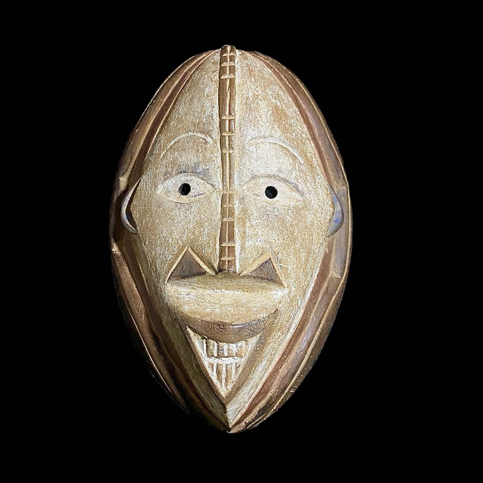 African Mask Tribal Hand Carved Wall Hanging Art Igbo From Nigeria Africa-8011