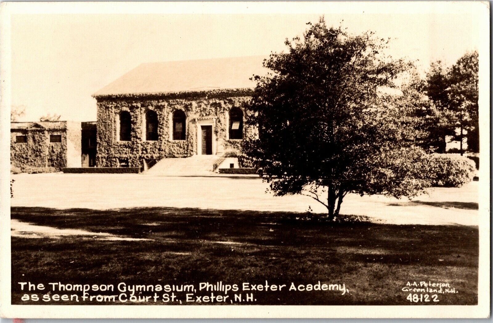 RPPC Thompson Gymnasium, Phillips Exeter Academy Exeter NH Vintage Postcard K27