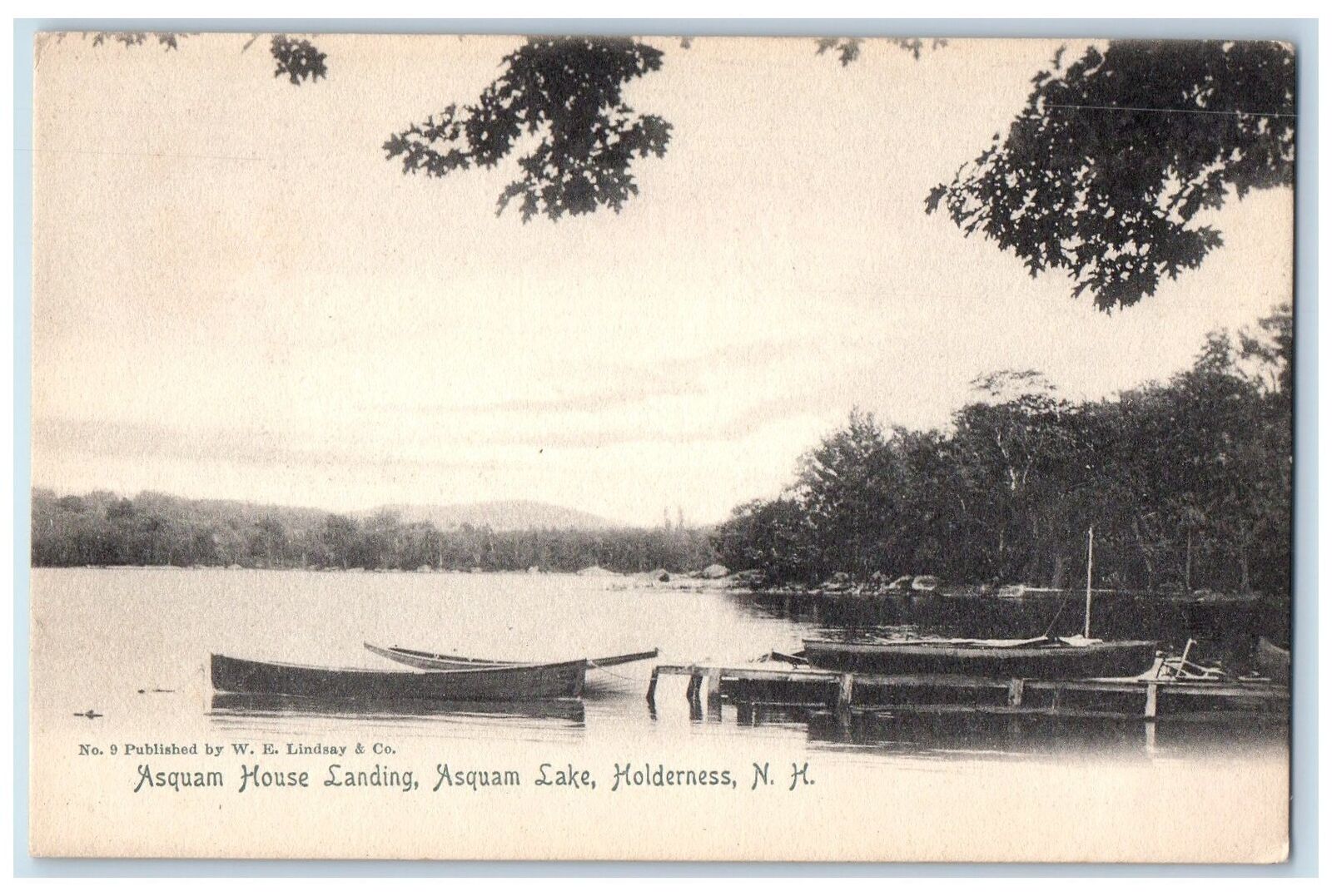 c1905's Asquam House Landing Asquam Lake Holderness NH Unposted Vintage Postcard