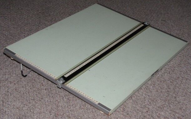 Vintage MAYLINE Portable Drafting Table w/ Straight Edge Rulers 21x26