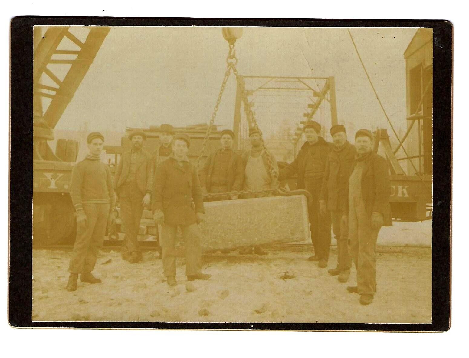 c1890's Cabinet Card Photo Group of Bridge Workers