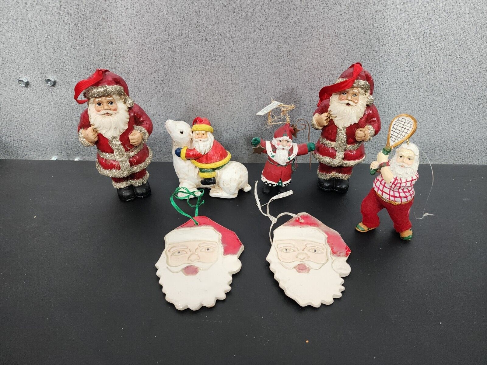 SANTA CLAUS-Vintage 7 Lot-Ornaments-Christmas