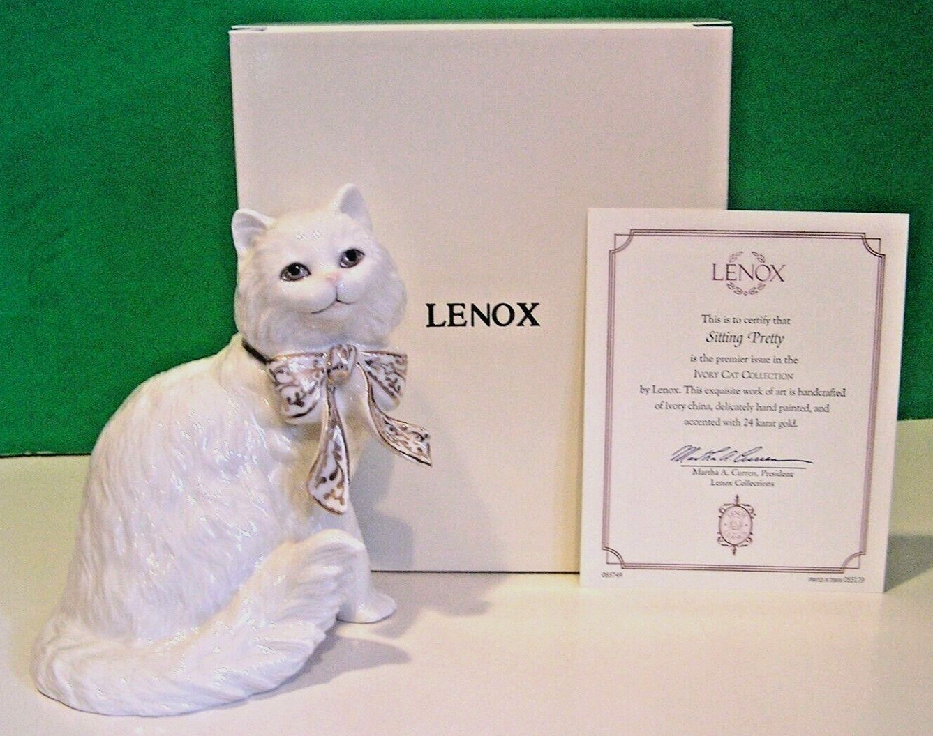 LENOX SITTING PRETTY CAT sculpture Kitten Kitty -- -- NEW in BOX with COA