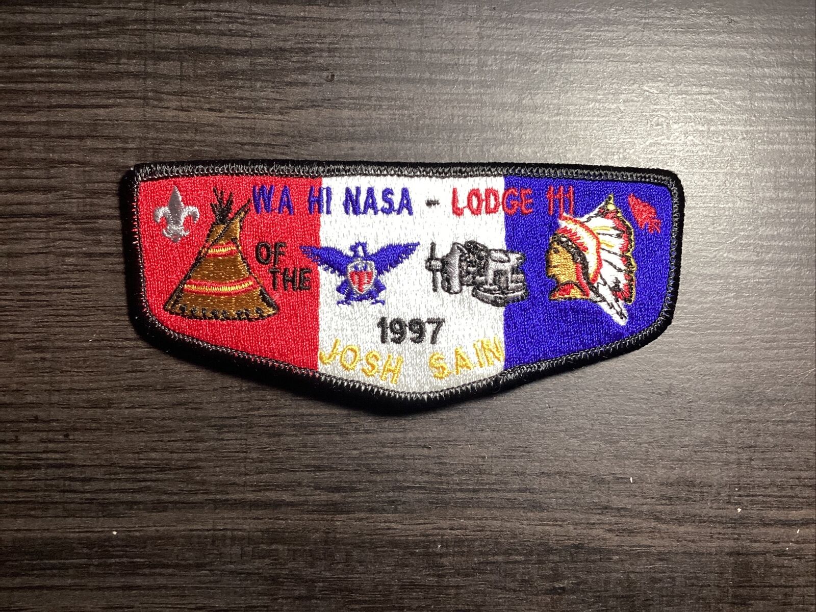 Boy Scout OA 111 Wa-Hi-Nasa Lodge 1997 National Vice Chief Josh Sain Flap