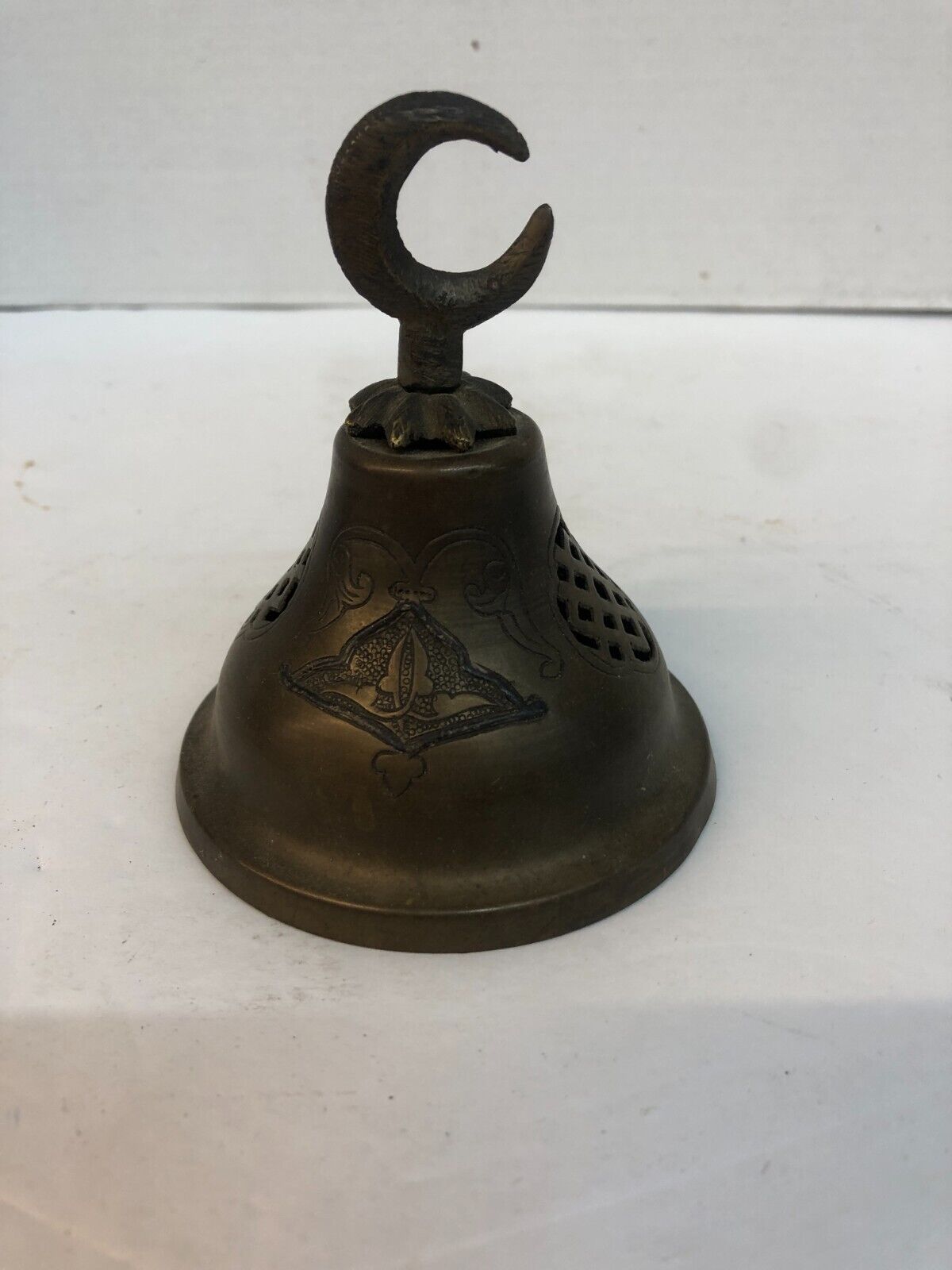 VINTAGE Brass Moon Handle Bell