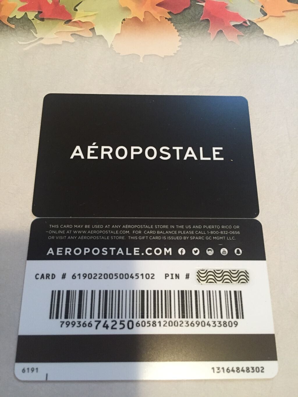 AEROPOSTALE White Logo on Black ( 2020 ) Gift Card ( $0 )