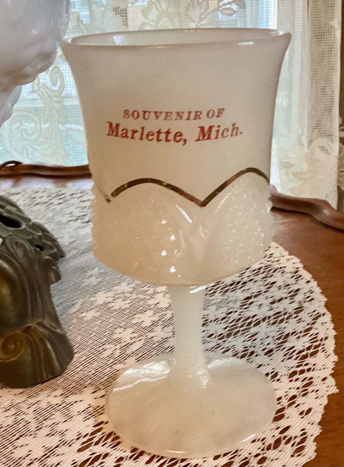 Antique Goblet Souvenir of Marlette, Michigan MI