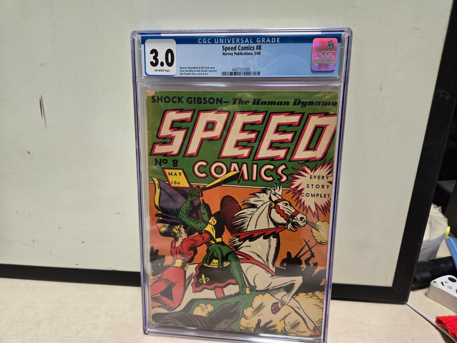 CGC 3.0  1940 SPEED COMICS #8 / OF-W Pages / Early Golden Age 5/40