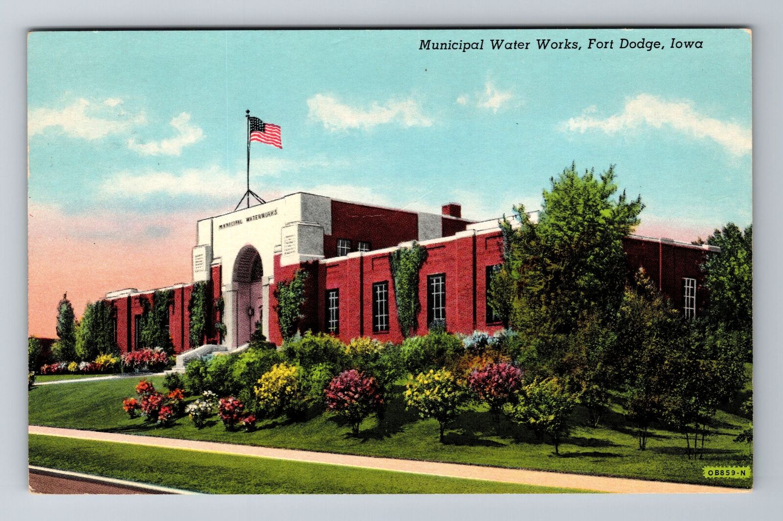 Fort Dodge IA-Iowa, Municipal Water Works, Antique, Vintage Souvenir Postcard