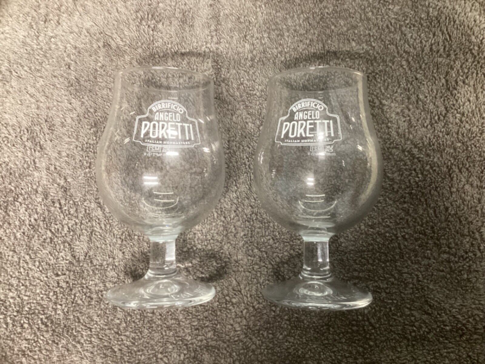 Pair (2) of Genuine Angelo Poretti Half Pint Goblets - New & Unused - UK CA Mark