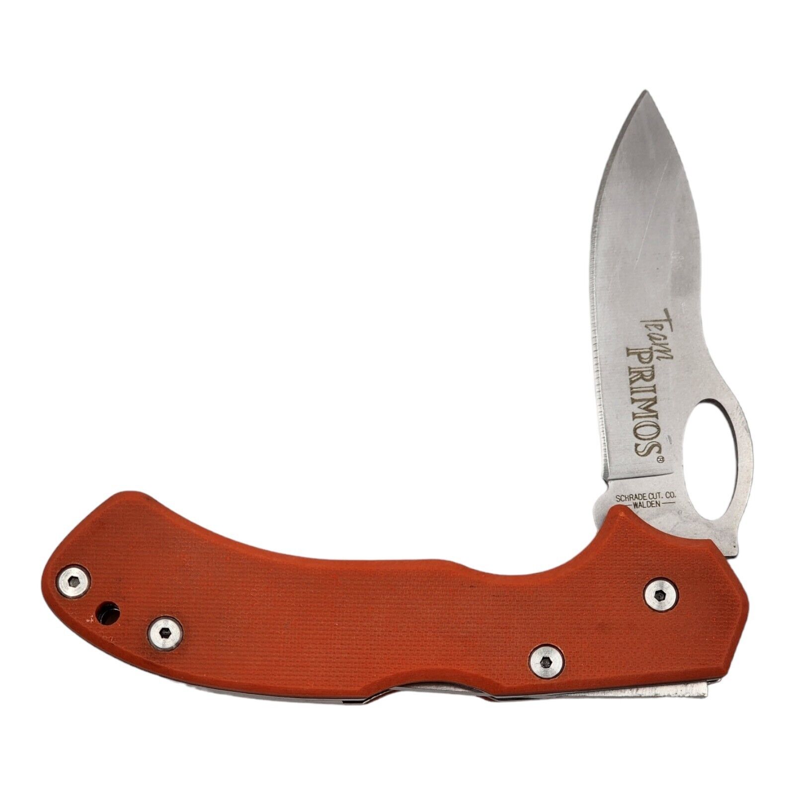 Schrade Cut Co. Walden Team Primos SCPRIM80 Orange Folding Pocket Knife 