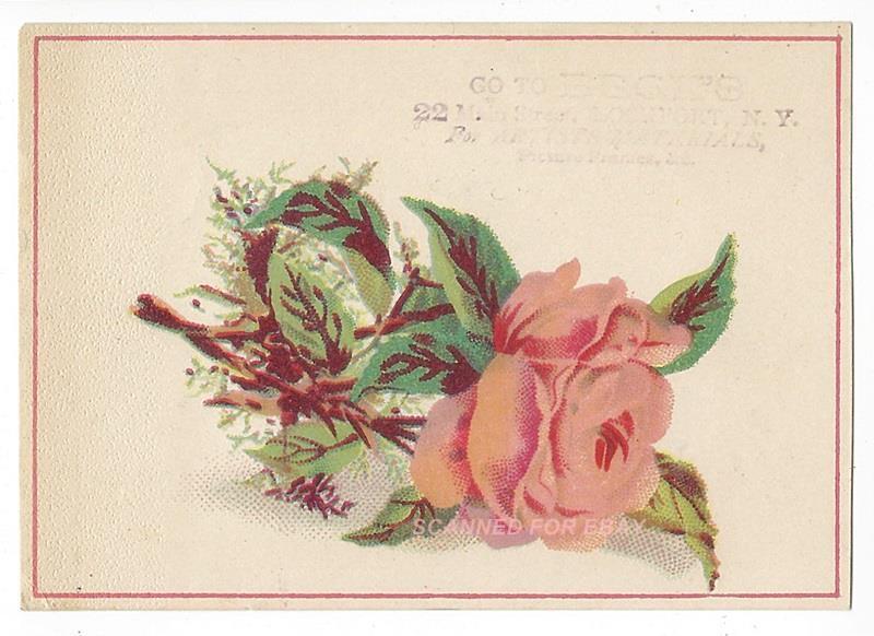 Lockport NY Victorian Trade Card Beck\'s Artist Materials Floral #1