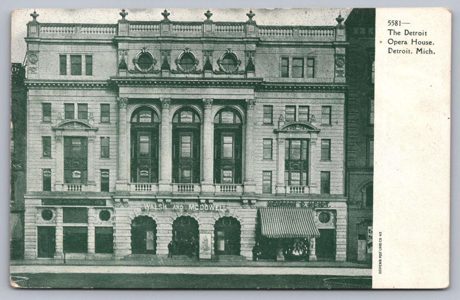 Detroit MI Michigan - Detroit Opera House - Postcard - circa 1905